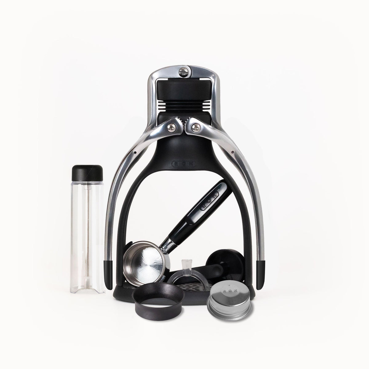 ROK EspressoGC Black PLUS dual-arm manual espresso press